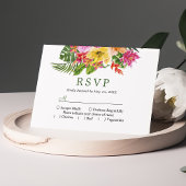 Tropische Hibiscus Floral Palms Wedding RSVP
