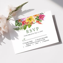Tropische Hibiscus Floral Palms Wedding RSVP