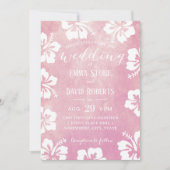 Tropische Hibiscus Floral Waterverf Weddenschap Kaart (Voorkant)