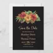 Tropische Hibiscus Floral Wedding Save the Date Kaart (Voorkant)