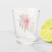 Tropische Hibiscus Flower Palm Luau Party Shot Glas (Achterkant)