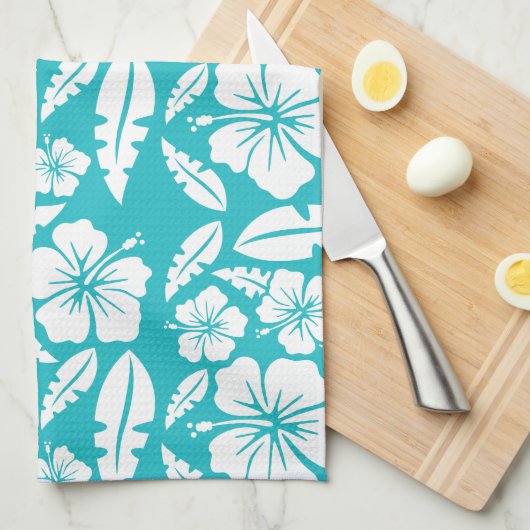 Tropische Hibiscus Flower Pattern Kitchen Towel Theedoek (Quarter Fold)