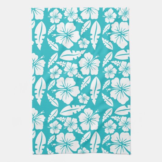 Tropische Hibiscus Flower Pattern Kitchen Towel Theedoek (Verticaal)