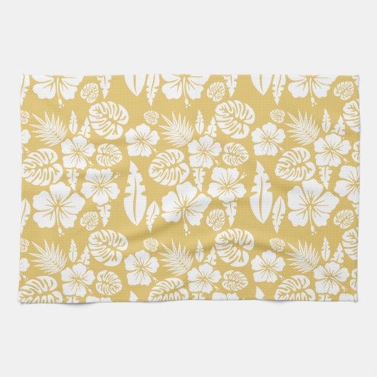 Tropische Hibiscus Flower Pattern Kitchen Towel Theedoek (Horizontaal)
