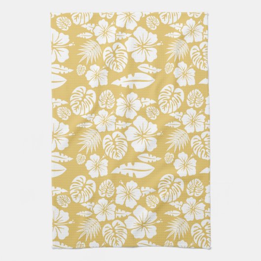 Tropische Hibiscus Flower Pattern Kitchen Towel Theedoek (Verticaal)