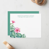 Tropische Hibiscus Flower Personalized Stationery Notitiekaartje (Voorkant / Achterkant in situ)