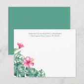 Tropische Hibiscus Flower Personalized Stationery Notitiekaartje (Voorkant / Achterkant)