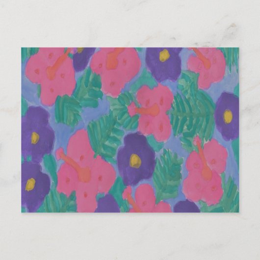 Tropische Hibiscus Flowers Briefkaart (Voorkant)