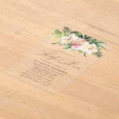 Tropische Hibiscus Flowers en Leaves Baby shower Acryl Uitnodigingen (Laagn)