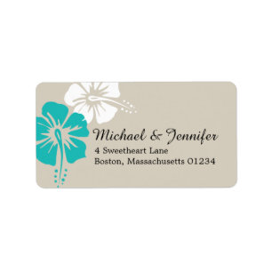 Tropische Hibiscus Flowers Etiket