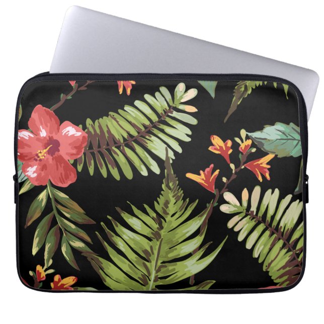 Tropische Hibiscus Flowers Floral Laptop Sleeve (Voorkant)