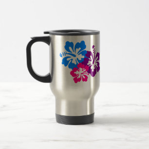 Tropische Hibiscus Flowers in heldere kleuren Reisbeker