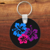 Tropische Hibiscus Flowers in heldere kleuren Sleutelhanger (Voorkant)