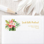 Tropische Hibiscus Flowers Return Address Label (Insitu)