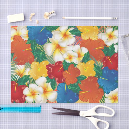 Tropische Hibiscus Flowers Tissuepapier (Craft)