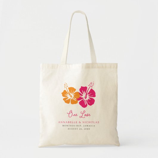 Tropische Hibiscus Flowers Weddenschap Tote Bag (Voorkant)