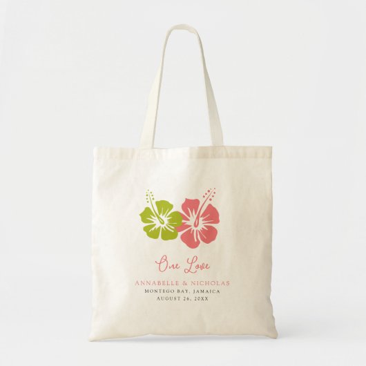 Tropische Hibiscus Flowers Weddenschap Tote Bag (Voorkant)