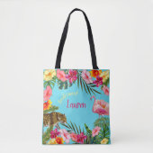 Tropische Hibiscus Full Print Canvas tas (Voorkant)