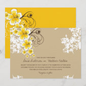 Tropische Hibiscus Geel Luau Strand Bruiloft Uitno Kaart (Voorkant / Achterkant)