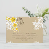 Tropische Hibiscus Geel Luau Strand Bruiloft Uitno Kaart (Staand voorkant)