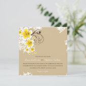 Tropische Hibiscus Geel Luau Strand Bruiloft Uitno Kaart (Staand voorkant)