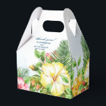 Tropische Hibiscus Gele Bloemen Bedankdoosjes<br><div class="desc">Hibiscus met Tropische Foliage op een lichtblauw wasprogramma. De blauwe Was kan worden geschrapt door het ontwerp uit te geven.</div>