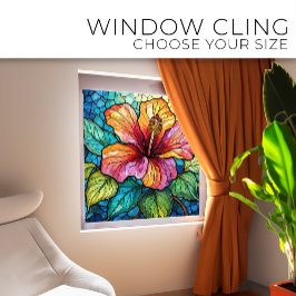 Tropische Hibiscus Glas in lood kunst Raamsticker