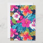 Tropische Hibiscus Glitter Bruiloft Kaart (Achterkant)
