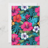 Tropische Hibiscus Glitter Bruiloft Kaart (Achterkant)