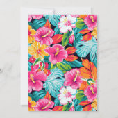 Tropische Hibiscus Glitter Bruiloft Kaart (Achterkant)