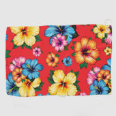 Tropische Hibiscus Golfhanddoek (Horizontaal)