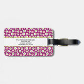 Tropische Hibiscus Groene Blad Illustratie Patroon Bagagelabel (Achterkant horizontaal)