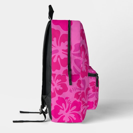 Tropische Hibiscus Hawaii Girly bloemenpatroon Bedrukte Rugzak (Links)
