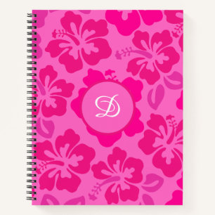 Tropische Hibiscus Hawaii Girly bloemenpatroon Notitieboek