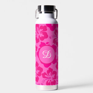 Tropische Hibiscus Hawaii Girly bloemenpatroon Waterfles