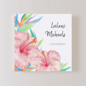 Tropische Hibiscus Hawaiiaanse bloem Vierkante Visitekaartje