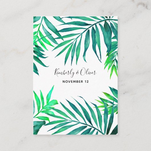 Tropische hibiscus Hawaiian Beach bruiloft Informatiekaartje (Achterkant)