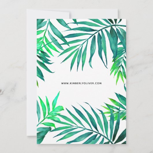 Tropische hibiscus Hawaiian Beach bruiloft Kaart (Achterkant)