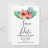 Tropische hibiscus Hawaiian Beach bruiloft Kaart (Voorkant)