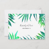 Tropische hibiscus Hawaiian Beach bruiloft RSVP Kaartje (Achterkant)