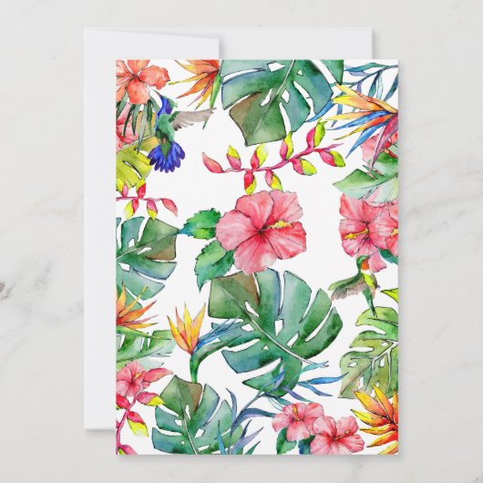 Tropische Hibiscus Hawaiian bruiloft bedankje Bedankkaart (Achterkant)