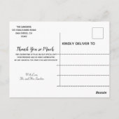 Tropische hibiscus Hawaiian foto bruiloft Dank je Briefkaart (Achterkant)