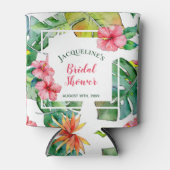 Tropische Hibiscus Hawaiian Luau Bridal Blikjeskoeler (Voorkant)