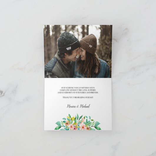 Tropische hibiscus | Huwelijk Dank u kaart (Binnen)