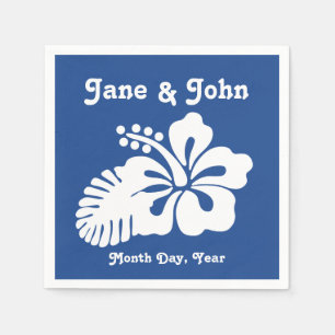 Tropische Hibiscus in Blue Napkins Servet