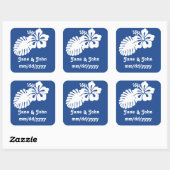 Tropische hibiscus in Blue Sticker (Vel)