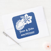 Tropische hibiscus in Blue Sticker (Envelop)