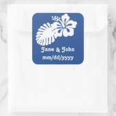 Tropische hibiscus in Blue Sticker (Tas)