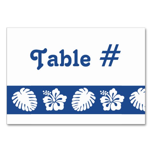 Tropische Hibiscus in Blue Table Kaart (Voorkant)