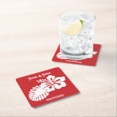 Tropische hibiscus in Cherry Paper Onderzetter (Insitu)